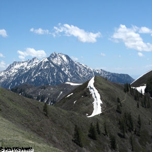 Snow Covered Ogden Peak Looking South from the North Ogden Divide Trail